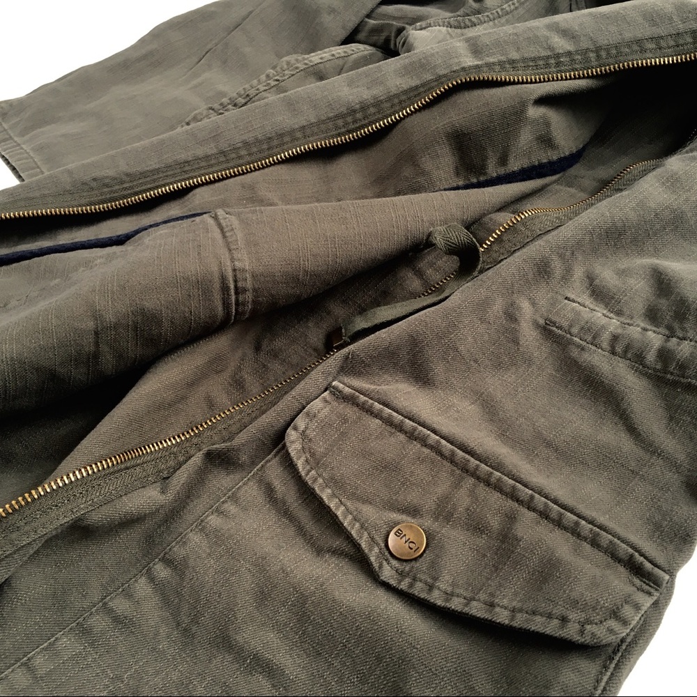 BNCI Blanc Noir | Asymmetrical Zip Long Olive Coat - Picture 7 of 8